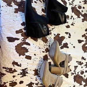 2 pairs Stylish Black and Tan Women's Shoes for $25.